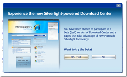 Microsoft's Download Center new Beta uses Silverlight 